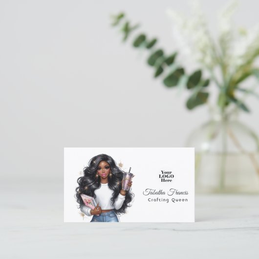 アフリカ系アメリカ人がクイーンエンパワーメント・アートを創作 名刺 (スタンド正面)