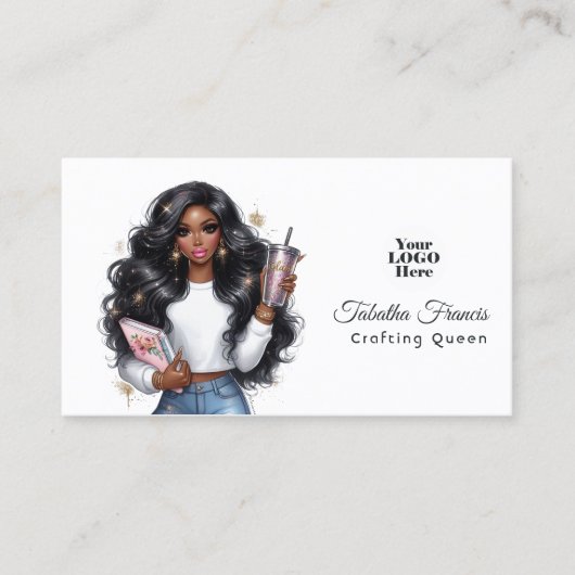 アフリカ系アメリカ人がクイーンエンパワーメント・アートを創作 名刺 (正面)