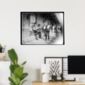 アフリカ系アメリカ人がボートc1902を待つ ポスター (ホームオフィス)