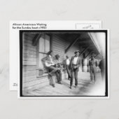 アフリカ系アメリカ人がボートc1902を待つ ポストカード (正面/裏面)