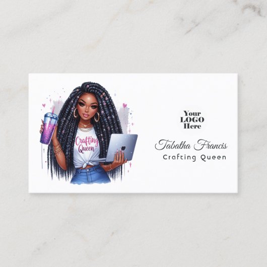 アフリカ系アメリカ人が巧みに作り上げたクイーン 名刺 (正面)