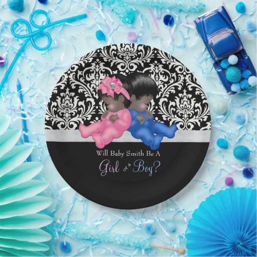 アフリカ系アメリカ人が赤ちゃんシャワーを明かす ペーパープレート (パーティー)