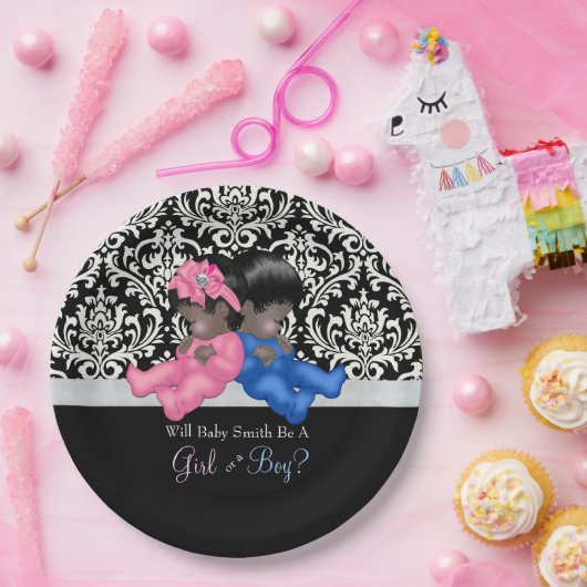 アフリカ系アメリカ人が赤ちゃんシャワーを明かす ペーパープレート (パーティー)