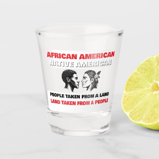 アフリカ系アメリカ人とネイティブアメリカン ショットグラス (正面)