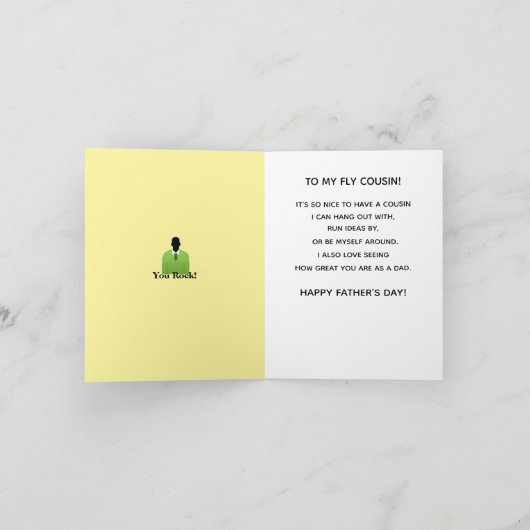 アフリカ系アメリカ人のいとこの父の日用スーツ&ネクタイ カード (内部)