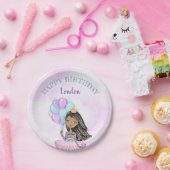 アフリカ系アメリカ人のお姫様 誕生日おめでとう ペーパープレート (パーティー)