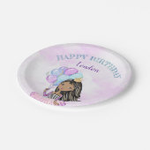 アフリカ系アメリカ人のお姫様 誕生日おめでとう ペーパープレート (アングル)