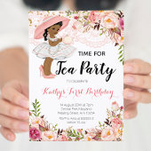 アフリカ系アメリカ人のお茶の誕生日パーティーへの招待 招待状