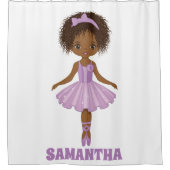  アフリカ系アメリカ人のかわいいバレリーナシャワーカーテン シャワーカーテン (正面)