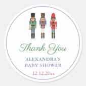 アフリカ系アメリカ人のくるみ割りバビシャワーありがとう ラウンドシール (正面)