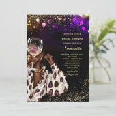 アフリカ系アメリカ人のためのウェディングシャワー招待状 招待状 (スタンド正面)