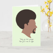 アフリカ系アメリカ人のアフロヘアの男 カード (黄色い花)