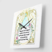 アフリカ系アメリカ人のエンジェル教会の窓青いドレス スクエア壁時計 (傾斜)