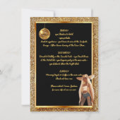 アフリカ系アメリカ人のカウガール ゴールド グリッター ラスト ロデオ 招待状 (裏面)