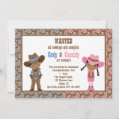 アフリカ系アメリカ人のカウボーイと女性のカーボーイ招待状 招待状 (正面)