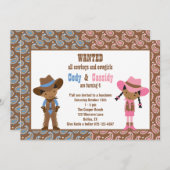 アフリカ系アメリカ人のカウボーイと女性のカーボーイ招待状 招待状 (正面/裏面)