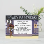 アフリカ系アメリカ人のカウボーイの誕生日パーティー 招待状 (スタンド正面)