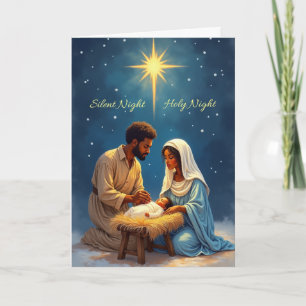 アフリカ系アメリカ人のキリスト降誕 クリスマス 無声の夜 カード
