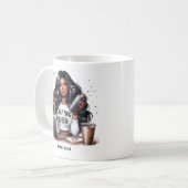 アフリカ系アメリカ人のクイーンアートの創作 コーヒーマグカップ (正面左)