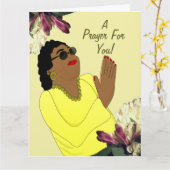 アフリカ系アメリカ人のクリスチャンがすぐに元気になる カード (黄色い花)