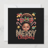 アフリカ系アメリカ人のクリスマスのお団子ヘアの黒人ママ 招待状 (正面)