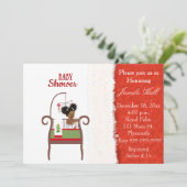 アフリカ系アメリカ人のクリスマスのベビーシャワーの招待状 招待状 (スタンド正面)