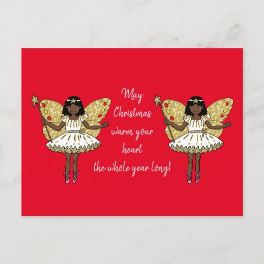 アフリカ系アメリカ人のクリスマスの妖精 ポストカード (正面)