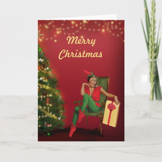 アフリカ系アメリカ人のクリスマスカード カード (正面)