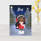 アフリカ系アメリカ人のクリスマスグリーティングカード カード (黄色い花)