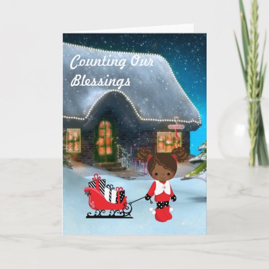 アフリカ系アメリカ人のクリスマスグリーティングカード カード (正面)