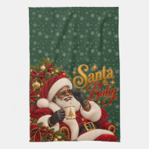 アフリカ系アメリカ人のクリスマスサンタベイビー