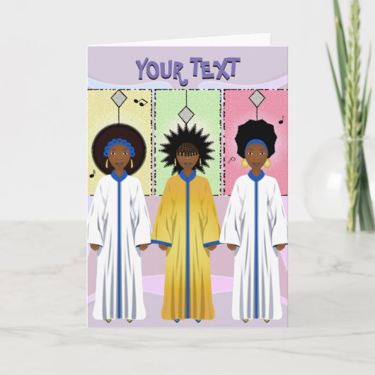 アフリカ系アメリカ人のクリスマスソングを歌う合唱団 シーズンカード (正面)