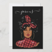 アフリカ系アメリカ人のクリスマスバチェロレッテインヴィ 招待状 (正面)