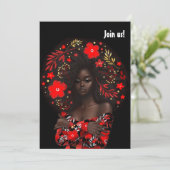 アフリカ系アメリカ人のクリスマスバチェロレッテ 招待状 (スタンド正面)