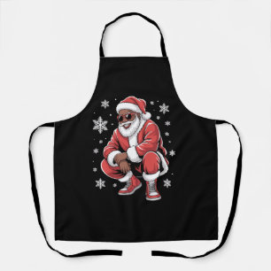 アフリカ系アメリカ人のクリスマスパジャマ Xmas アフロサンタ エプロン