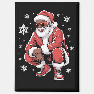 アフリカ系アメリカ人のクリスマスパジャマ Xmas アフロサンタ マグネット