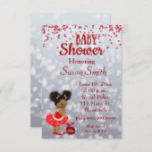 アフリカ系アメリカ人のクリスマスベイビーシャワー 招待状 (正面/裏面)