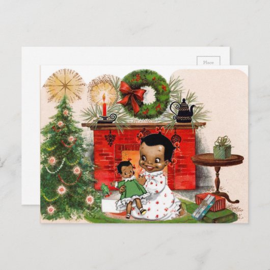 アフリカ系アメリカ人のクリスマスポストカード シーズンポストカード (正面/裏面)