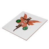 アフリカ系アメリカ人のクリスマス妖精の陶磁器タイル タイル (側面)