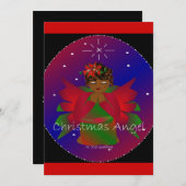 アフリカ系アメリカ人のクリスマス·エンジェル·ベイビー·ガ祈ールズ 招待状 (正面/裏面)