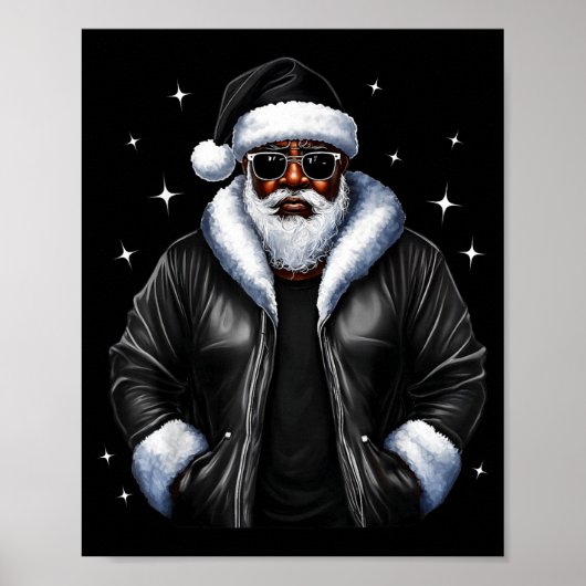 アフリカ系アメリカ人のクリスマス サンタクロース ポスター (正面)