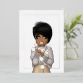 アフリカ系アメリカ人のクリスマス・ニューイヤーの銀 箔シーズンカード (立ち正面)