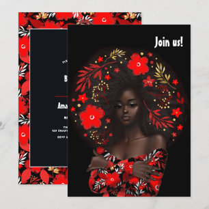 アフリカ系アメリカ人のクリスマス・バチェロレッテパーティー 招待状