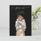 アフリカ系アメリカ人のクリスマス・バチェロレッテ・パーティー 招待状 (スタンド正面)