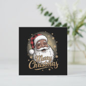 アフリカ系アメリカ人のクリスマス パジャマ サンタクロース 招待状 (スタンド正面)
