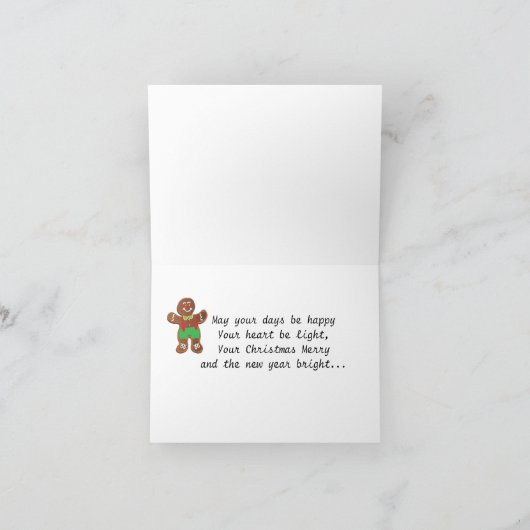 アフリカ系アメリカ人のサンタがクッキーを焼く ホリデーカード (内部)