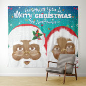 アフリカ系アメリカ人のサンタとミセス・クロースのクリスマス タペストリー (インサイチュ(横))