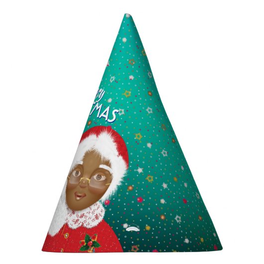 アフリカ系アメリカ人のサンタとミセス・クロース・クリスマス パーティーハット (右)
