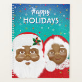 アフリカ系アメリカ人のサンタとミセス・クロース・クリスマス プランナー手帳 (正面)