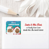 アフリカ系アメリカ人のサンタとミセス・クロース・クリスマス ラベル (インサイチュ)